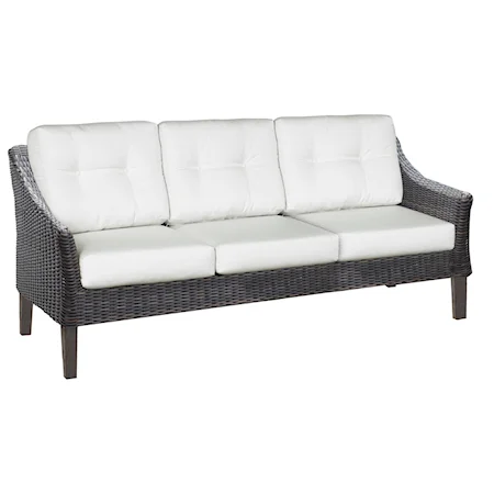 Woven Premium Deep Seat Upholstered Outdoor 3-Seat Sofa